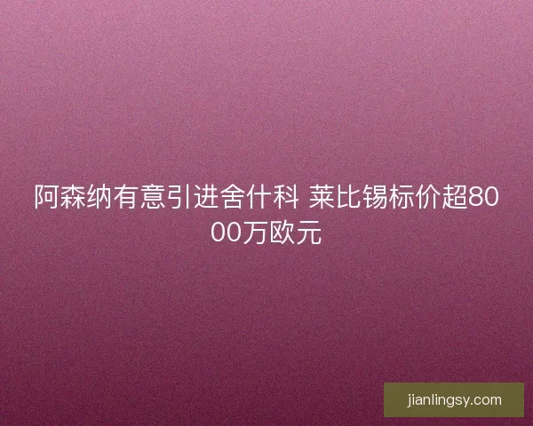 阿森纳有意引进舍什科 莱比锡标价超8000万欧元 阿森纳有意引进舍什科 莱比锡标价超8000万欧元
