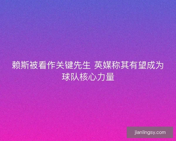 赖斯被看作关键先生 英媒称其有望成为球队核心力量 赖斯被看作关键先生 英媒称其有望成为球队核心力量